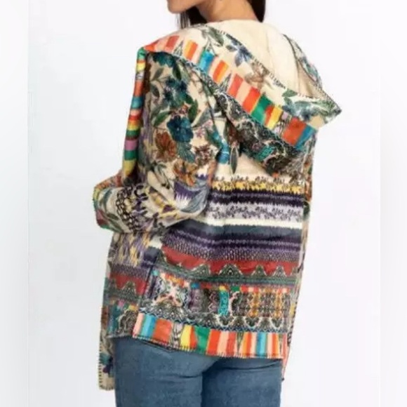 NWT Johnny Was Sherpa Hoodie Jacket Very Unique and Colorful Size XLarge - Picture 5 of 16
